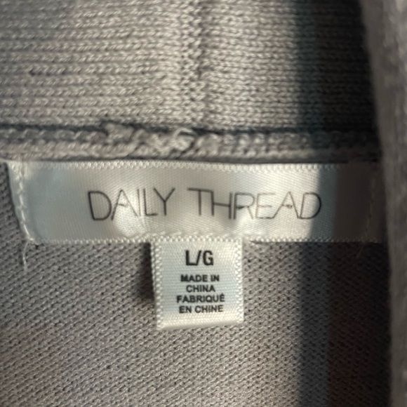 Women's Gray Open Front Long Cardigan Sweater L - Picture 3 of 6